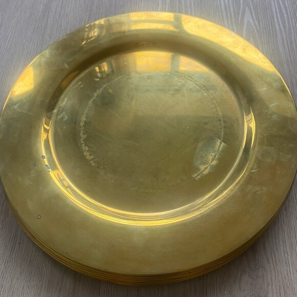 Mid-Century Danish Brass Coaster Dining Plates from Stelton, Set of 8 - Picture 8 of 10